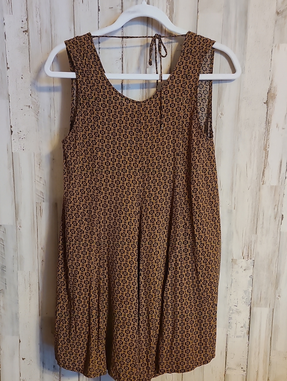 SUBDUED Sleeveless Brown Printed Top/mini Dress